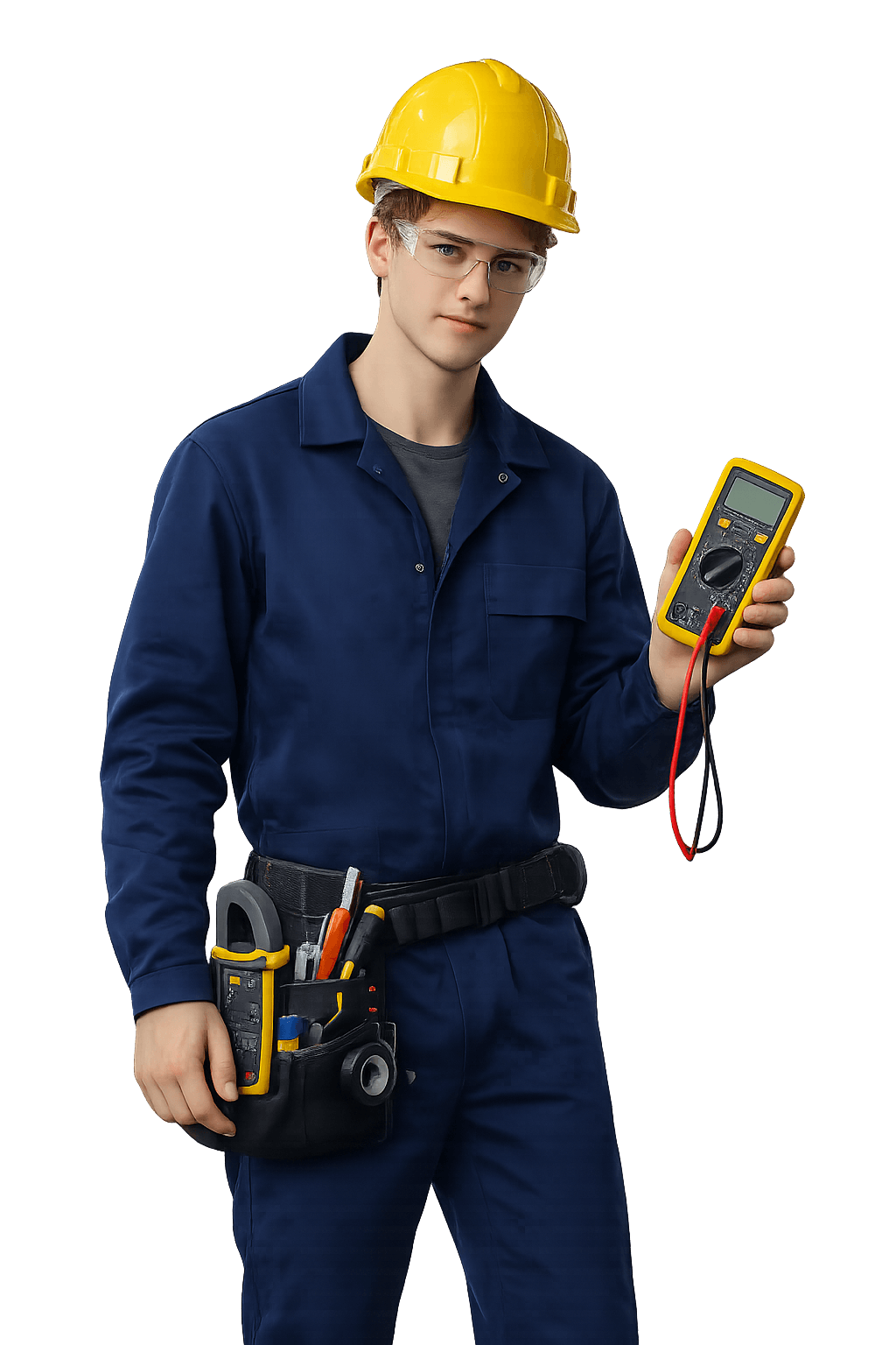 Młody uczeń z laptopem na tle technologii - nauka online w Liceum Ramus